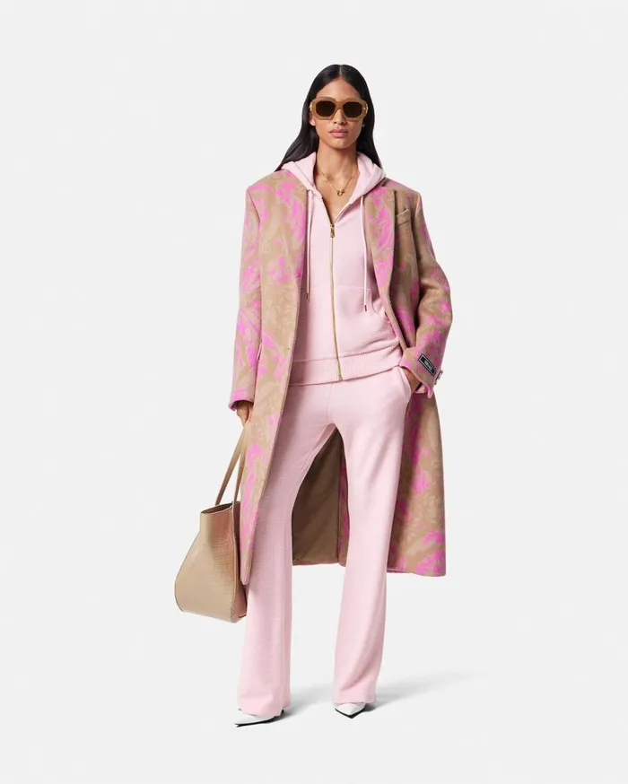 Versace Knitwear WoolBlend Flared Towel Pants Light Pink 8211 Women Versace Knitwear WoolBlend Flared Towel Pants Light Pink 8211 Women