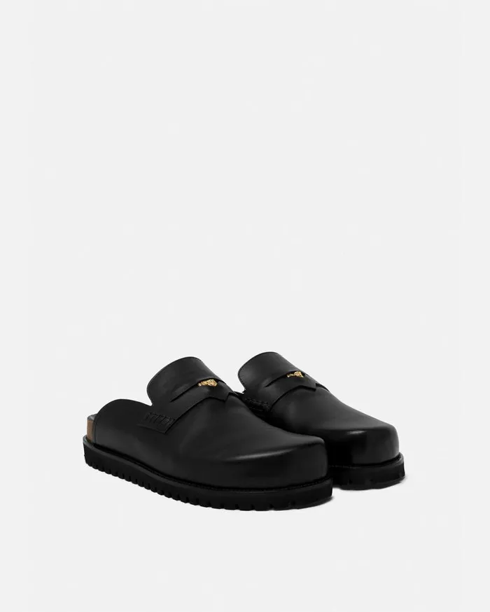 Versace Loafers and Slippers Medusa Mules Blackgold 8211 Men Versace Loafers and Slippers Medusa Mules Blackgold 8211 Men
