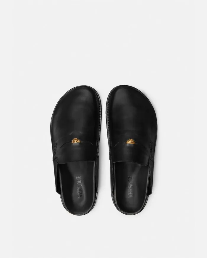 Versace Loafers and Slippers Medusa Mules Blackgold 8211 Men Versace Loafers and Slippers Medusa Mules Blackgold 8211 Men
