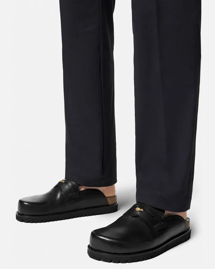 Versace Loafers and Slippers Medusa Mules Blackgold 8211 Men Versace Loafers and Slippers Medusa Mules Blackgold 8211 Men