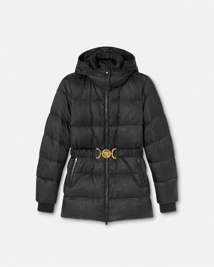 Versace Outerwear and Coats Barocco Jacquard Puffer Jacket Black 8211 Women