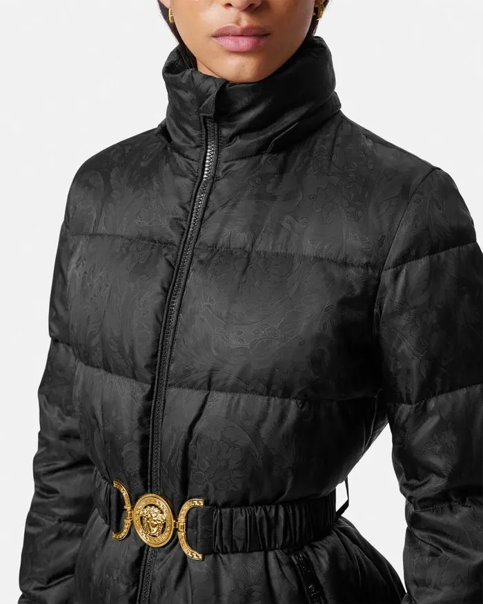 Versace Outerwear and Coats Barocco Jacquard Puffer Jacket Black 8211 Women Versace Outerwear and Coats Barocco Jacquard Puffer Jacket Black 8211 Women