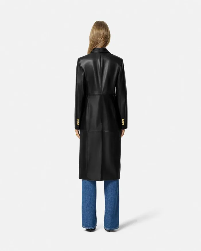 Versace Outerwear and Coats SingleBreasted Leather Coat Black 8211 Women Versace Outerwear and Coats SingleBreasted Leather Coat Black 8211 Women