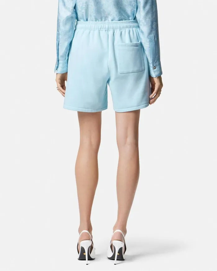 Versace Pants and Shorts 1978 ReEdition Logo Sweat Shorts Light Blue 8211 Women Versace Pants and Shorts 1978 ReEdition Logo Sweat Shorts Light Blue 8211 Women