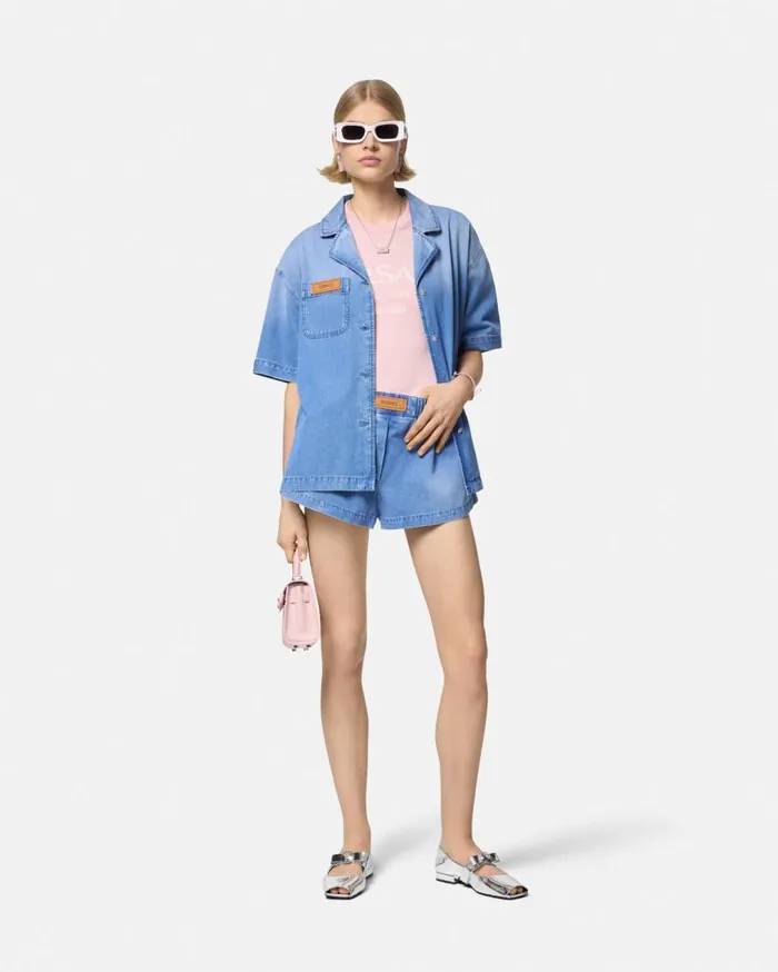Versace Pants and Shorts Denim Boxer Shorts Blue 8211 Women Versace Pants and Shorts Denim Boxer Shorts Blue 8211 Women