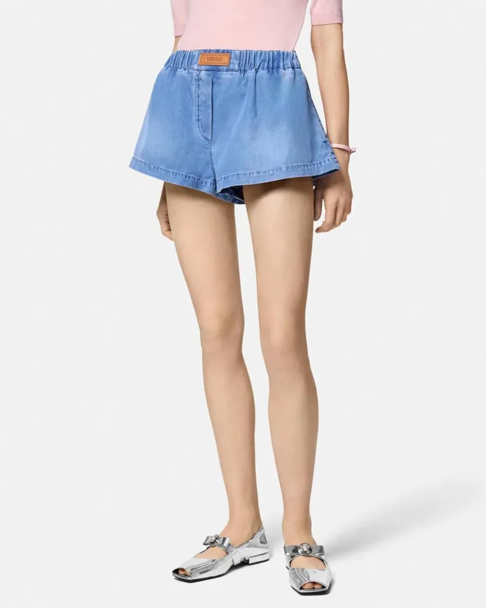 Versace Pants and Shorts Denim Boxer Shorts Blue 8211 Women Versace Pants and Shorts Denim Boxer Shorts Blue 8211 Women