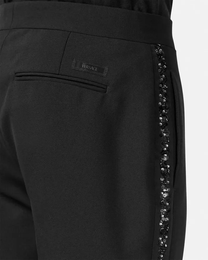 Versace Pants and Shorts Embellished Formal Pants Black 8211 Men