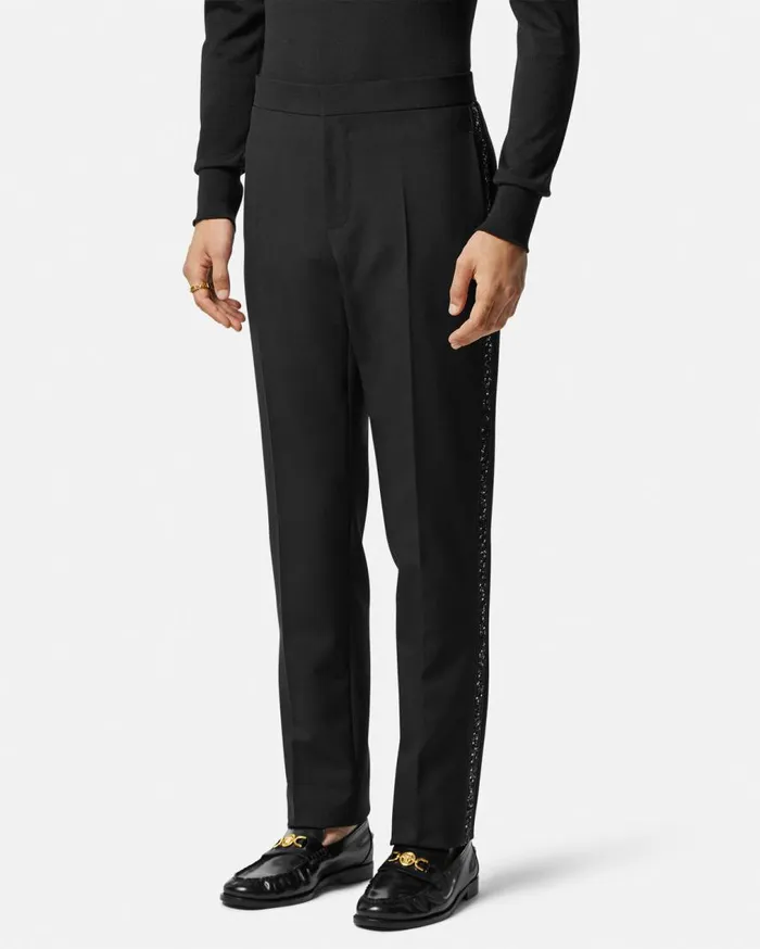 Versace Pants and Shorts Embellished Formal Pants Black 8211 Men