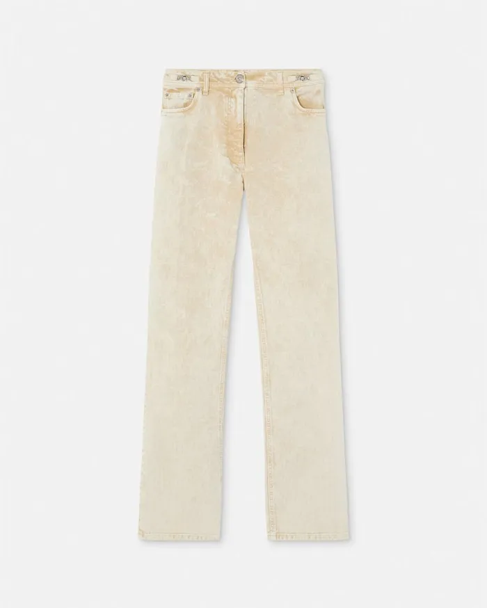 Versace Pants and Shorts Medusa 03995 Boyfriend Jeans Beige 8211 Women