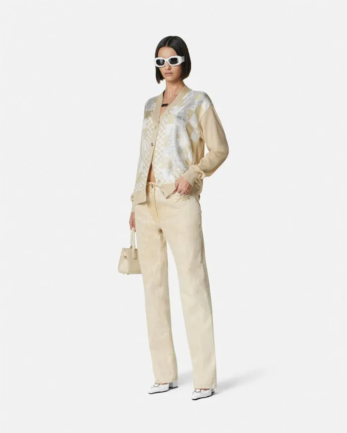 Versace Pants and Shorts Medusa 03995 Boyfriend Jeans Beige 8211 Women Versace Pants and Shorts Medusa 03995 Boyfriend Jeans Beige 8211 Women