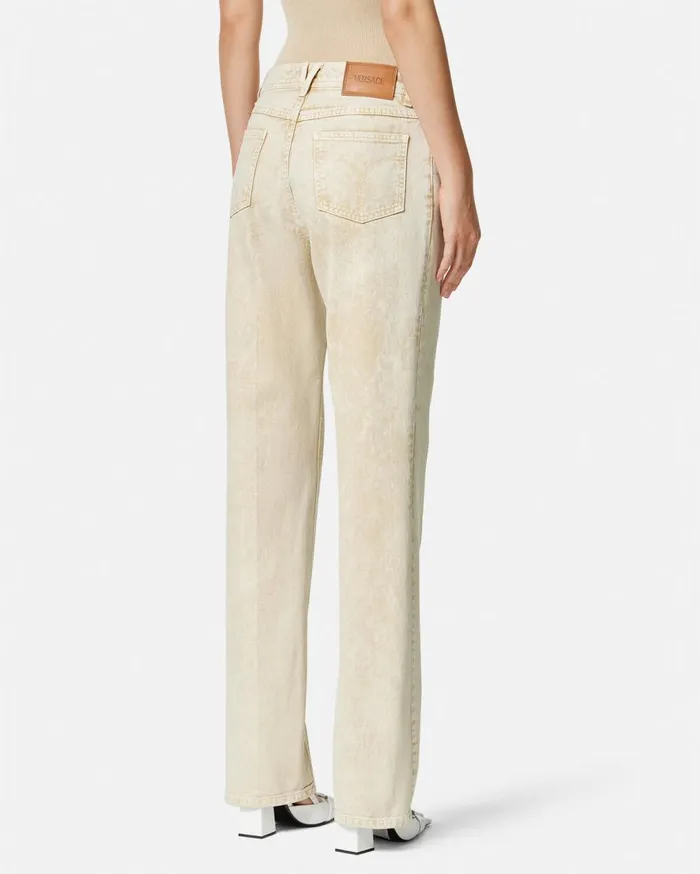Versace Pants and Shorts Medusa 03995 Boyfriend Jeans Beige 8211 Women Versace Pants and Shorts Medusa 03995 Boyfriend Jeans Beige 8211 Women