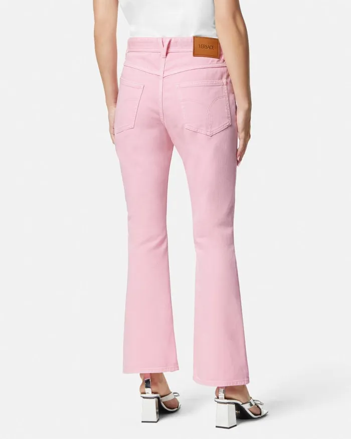 Versace Pants and Shorts Medusa 03995 Crop Flared Jeans Light Pink 8211 Women Versace Pants and Shorts Medusa 03995 Crop Flared Jeans Light Pink 8211 Women
