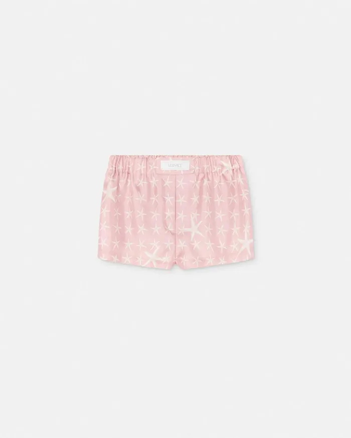 Versace Pants and Shorts Stella Marina Silk Boxer Shorts White 8211 Women