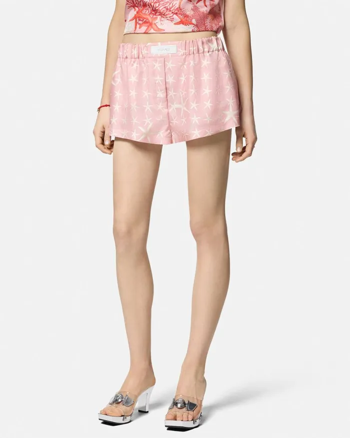 Versace Pants and Shorts Stella Marina Silk Boxer Shorts White 8211 Women Versace Pants and Shorts Stella Marina Silk Boxer Shorts White 8211 Women