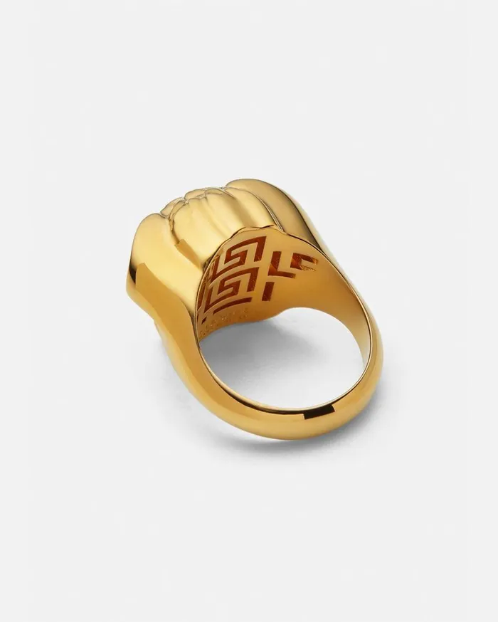Versace Rings La Medusa Ring Light Gold 8211 WomenMen Versace Rings La Medusa Ring Light Gold 8211 WomenMen