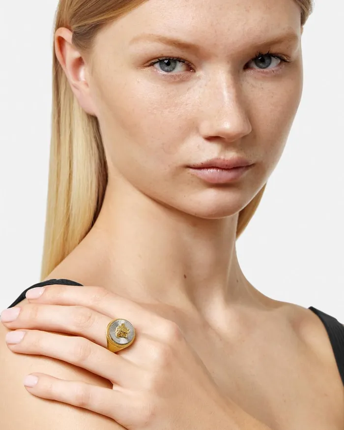 Versace Rings Medusa Biggie Ring Silvergold 8211 Women Versace Rings Medusa Biggie Ring Silvergold 8211 Women