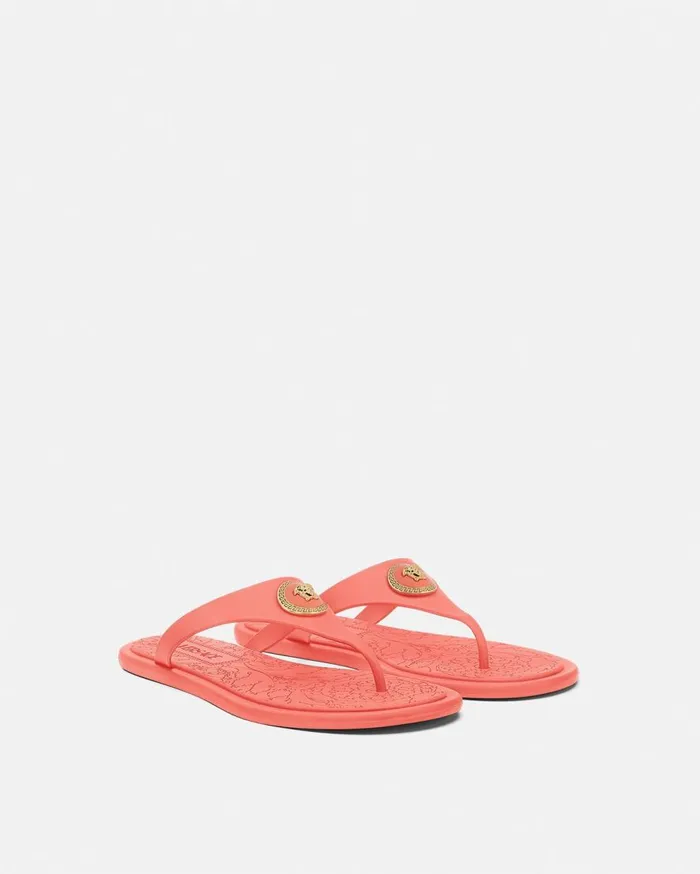 Versace Sandals Alia Flat Rubber Sandals Coral 8211 Women Versace Sandals Alia Flat Rubber Sandals Coral 8211 Women