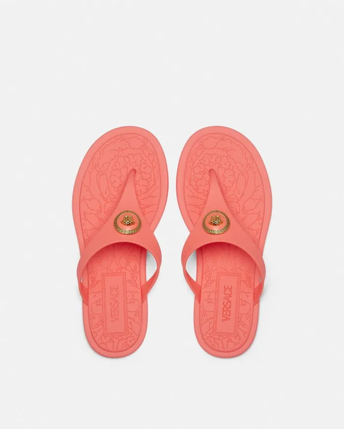 Versace Sandals Alia Flat Rubber Sandals Coral 8211 Women Versace Sandals Alia Flat Rubber Sandals Coral 8211 Women