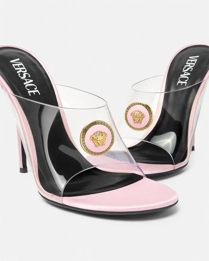 Versace Sandals Alia Transparent Mules 110 Mm Light Pink 8211 Women Versace Sandals Alia Transparent Mules 110 Mm Light Pink 8211 Women