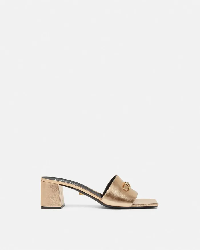 Versace Sandals Medusa 03995 Metallic Mules 55 Mm Gold 8211 Women