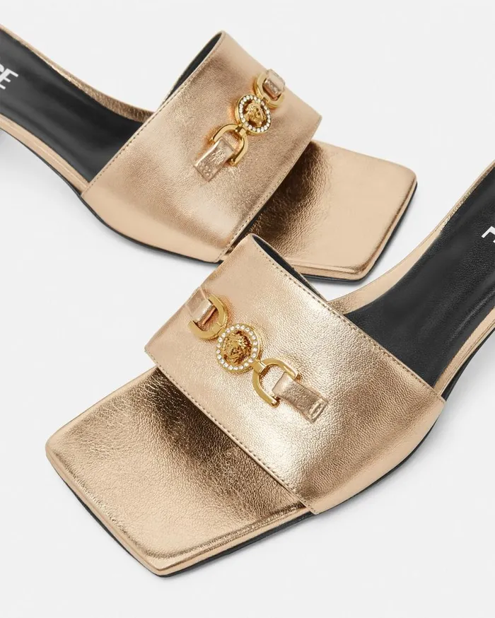 Versace Sandals Medusa 03995 Metallic Mules 55 Mm Gold 8211 Women Versace Sandals Medusa 03995 Metallic Mules 55 Mm Gold 8211 Women