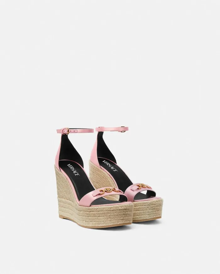 Versace Sandals Medusa 03995 Satin Wedge Sandals 120 Mm Pink 8211 Women Versace Sandals Medusa 03995 Satin Wedge Sandals 120 Mm Pink 8211 Women