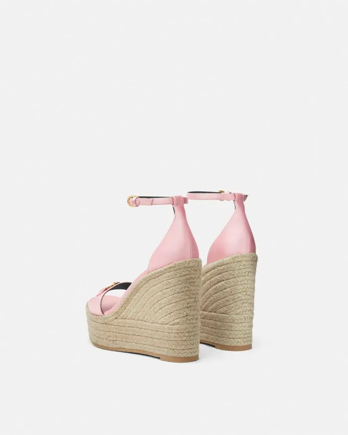 Versace Sandals Medusa 03995 Satin Wedge Sandals 120 Mm Pink 8211 Women Versace Sandals Medusa 03995 Satin Wedge Sandals 120 Mm Pink 8211 Women