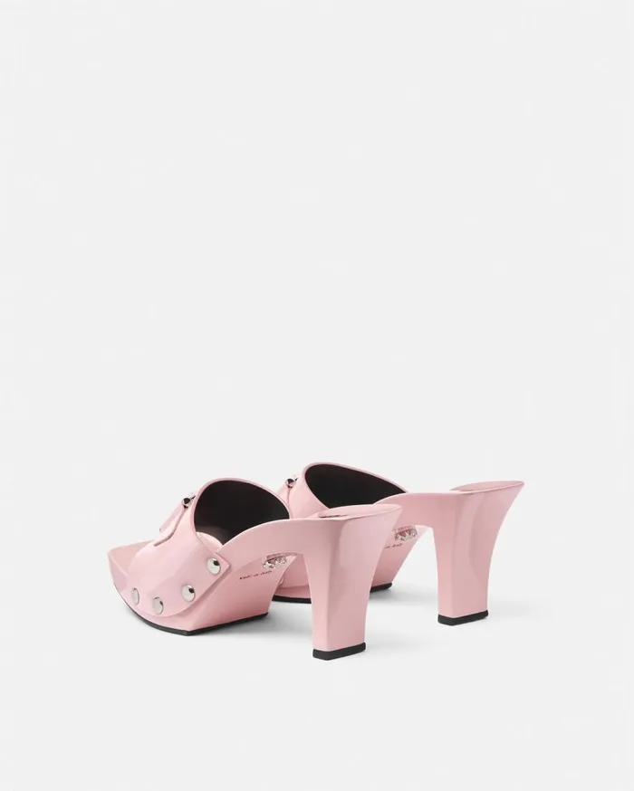 Versace Sandals Medusa Buckle Patent Clogs 60 Mm Light Pink 8211 Women Versace Sandals Medusa Buckle Patent Clogs 60 Mm Light Pink 8211 Women