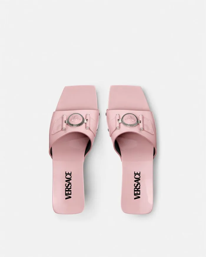 Versace Sandals Medusa Buckle Patent Clogs 60 Mm Light Pink 8211 Women Versace Sandals Medusa Buckle Patent Clogs 60 Mm Light Pink 8211 Women