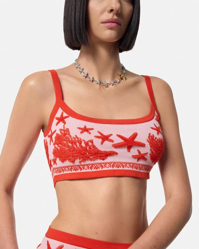 Versace Shirts and Tops Barocco Sea Knit Crop Top Light Pink 8211 Women Versace Shirts and Tops Barocco Sea Knit Crop Top Light Pink 8211 Women