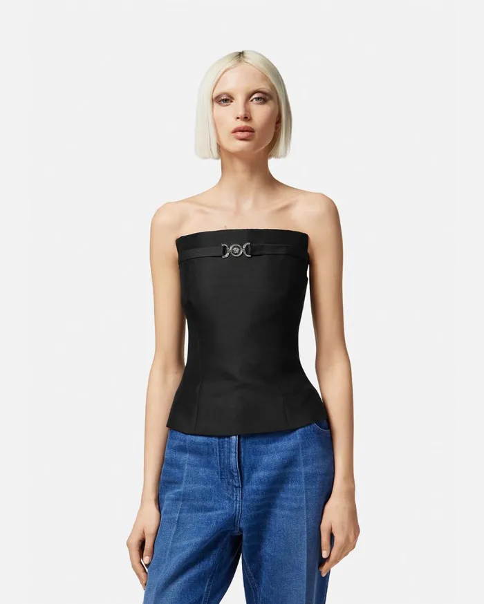 Versace Shirts and Tops Medusa 03995 Bustier Top Black 8211 Women Versace Shirts and Tops Medusa 03995 Bustier Top Black 8211 Women
