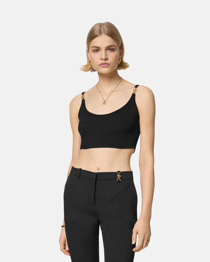 Versace Shirts and Tops Medusa 03995 Knit Crop Top Black 8211 Women Versace Shirts and Tops Medusa 03995 Knit Crop Top Black 8211 Women