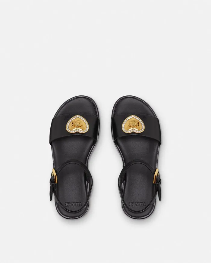 Versace Shoes Crystal Heart Medusa Kids Sandals Blackgold 8211 Children Versace Shoes Crystal Heart Medusa Kids Sandals Blackgold 8211 Children
