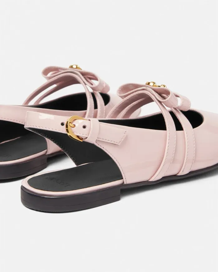 Versace Shoes Gianni Ribbon Kids Slingback Ballerinas Light Pink 8211 Children Versace Shoes Gianni Ribbon Kids Slingback Ballerinas Light Pink 8211 Children