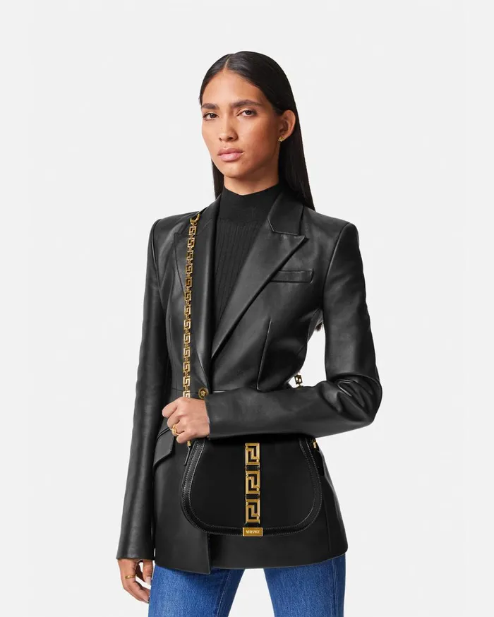 Versace Shoulder and Crossbody Greca Goddess Large Shoulder Bag Blackgold 8211 Women Versace Shoulder and Crossbody Greca Goddess Large Shoulder Bag Blackgold 8211 Women