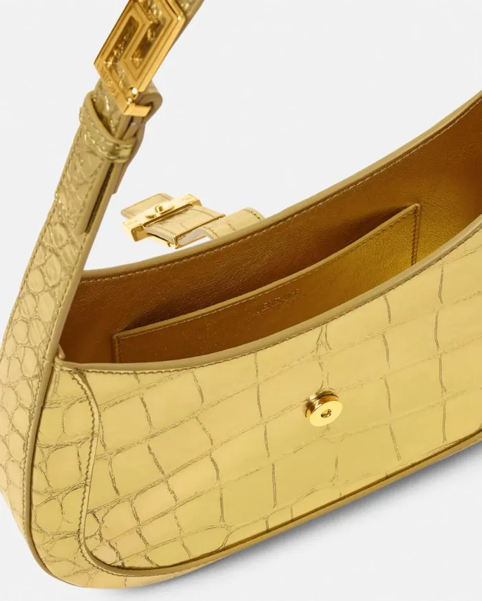 Versace Shoulder and Crossbody Greca Goddess Metallic Small Hobo Bag Gold 8211 Women Versace Shoulder and Crossbody Greca Goddess Metallic Small Hobo Bag Gold 8211 Women