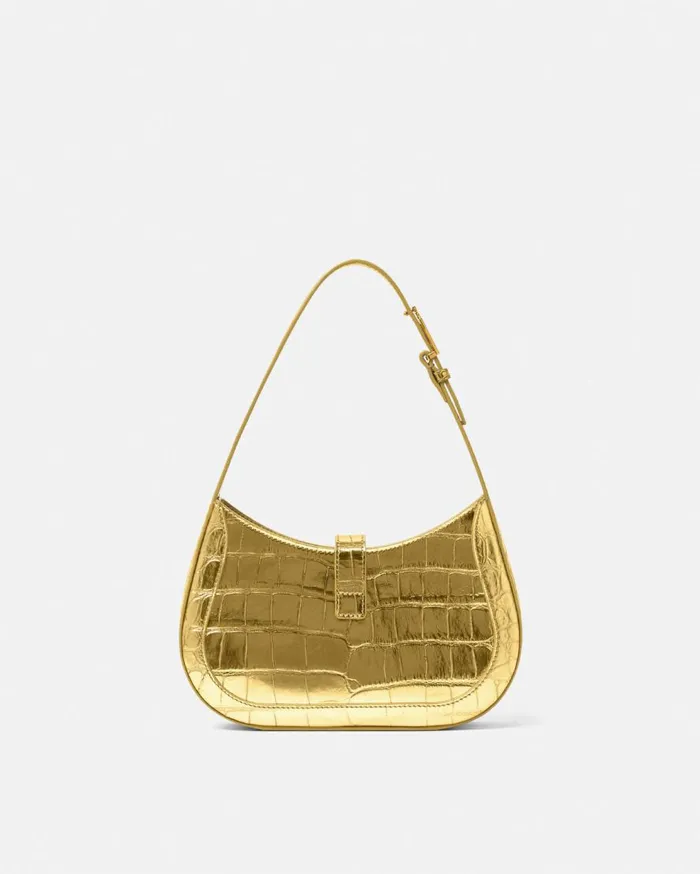 Versace Shoulder and Crossbody Greca Goddess Metallic Small Hobo Bag Gold 8211 Women Versace Shoulder and Crossbody Greca Goddess Metallic Small Hobo Bag Gold 8211 Women