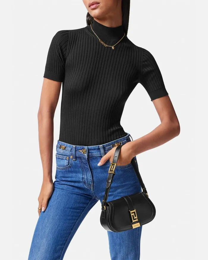 Versace Shoulder and Crossbody Greca Goddess Mini Shoulder Bag Blackgold 8211 Women Versace Shoulder and Crossbody Greca Goddess Mini Shoulder Bag Blackgold 8211 Women