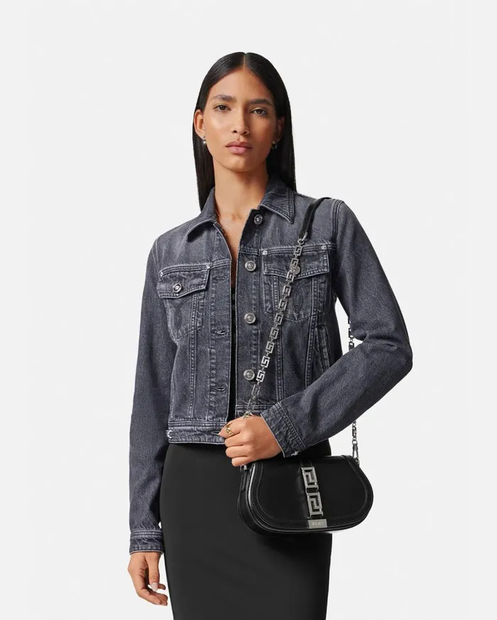 Versace Shoulder and Crossbody Greca Goddess Shoulder Bag Blacksilver 8211 Women Versace Shoulder and Crossbody Greca Goddess Shoulder Bag Blacksilver 8211 Women