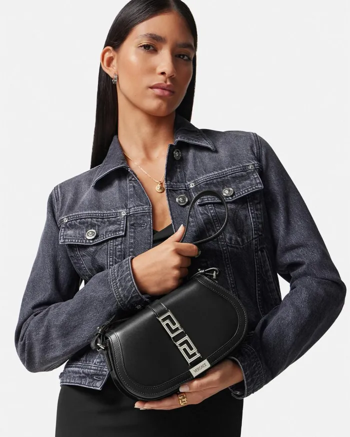 Versace Shoulder and Crossbody Greca Goddess Shoulder Bag Blacksilver 8211 Women Versace Shoulder and Crossbody Greca Goddess Shoulder Bag Blacksilver 8211 Women