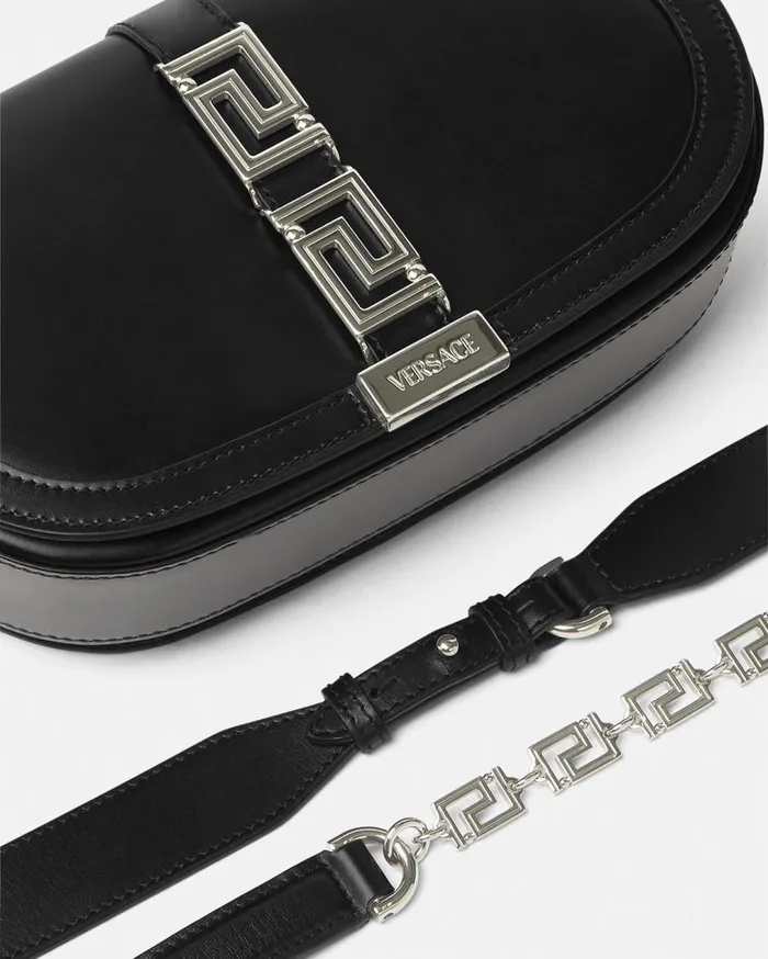 Versace Shoulder and Crossbody Greca Goddess Shoulder Bag Blacksilver 8211 Women Versace Shoulder and Crossbody Greca Goddess Shoulder Bag Blacksilver 8211 Women