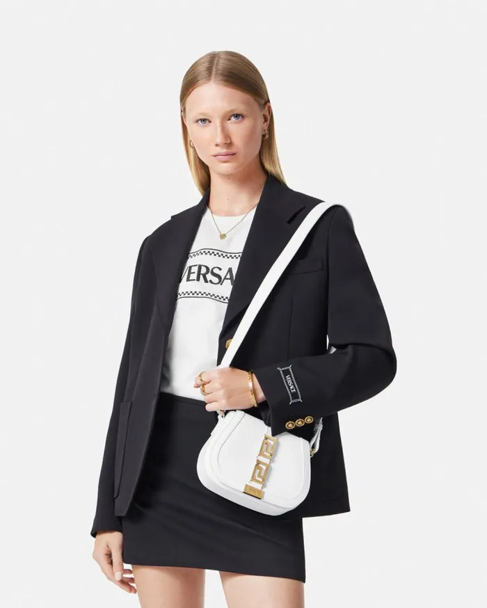 Versace Shoulder and Crossbody Greca Goddess Small Shoulder Bag White 8211 Women Versace Shoulder and Crossbody Greca Goddess Small Shoulder Bag White 8211 Women