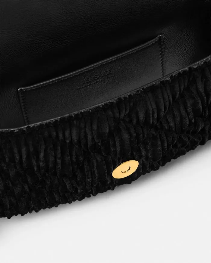 Versace Shoulder and Crossbody Greca Goddess Velvet Mini Bag Blackgold 8211 Women Versace Shoulder and Crossbody Greca Goddess Velvet Mini Bag Blackgold 8211 Women
