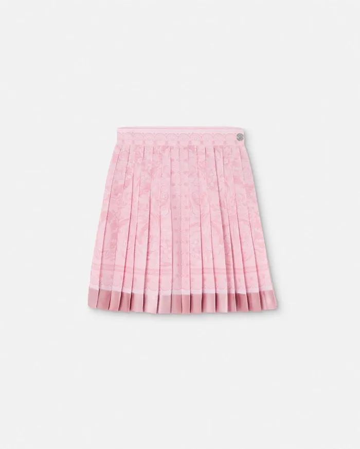 Versace Skirts Barocco Pleated Mini Skirt Pinkprint 8211 Women