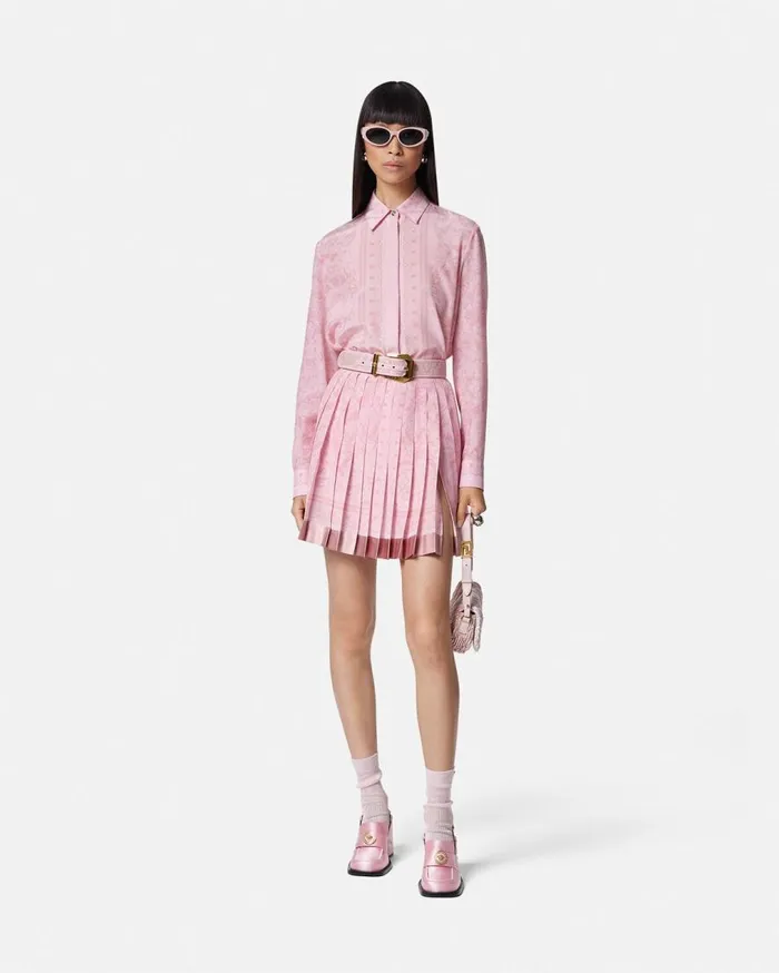 Versace Skirts Barocco Pleated Mini Skirt Pinkprint 8211 Women Versace Skirts Barocco Pleated Mini Skirt Pinkprint 8211 Women