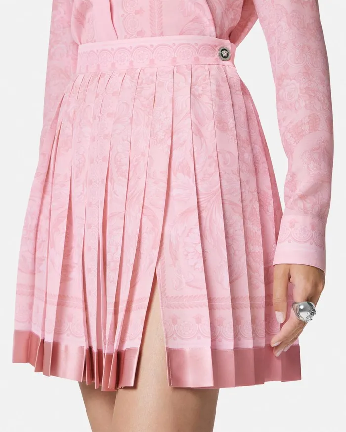 Versace Skirts Barocco Pleated Mini Skirt Pinkprint 8211 Women Versace Skirts Barocco Pleated Mini Skirt Pinkprint 8211 Women