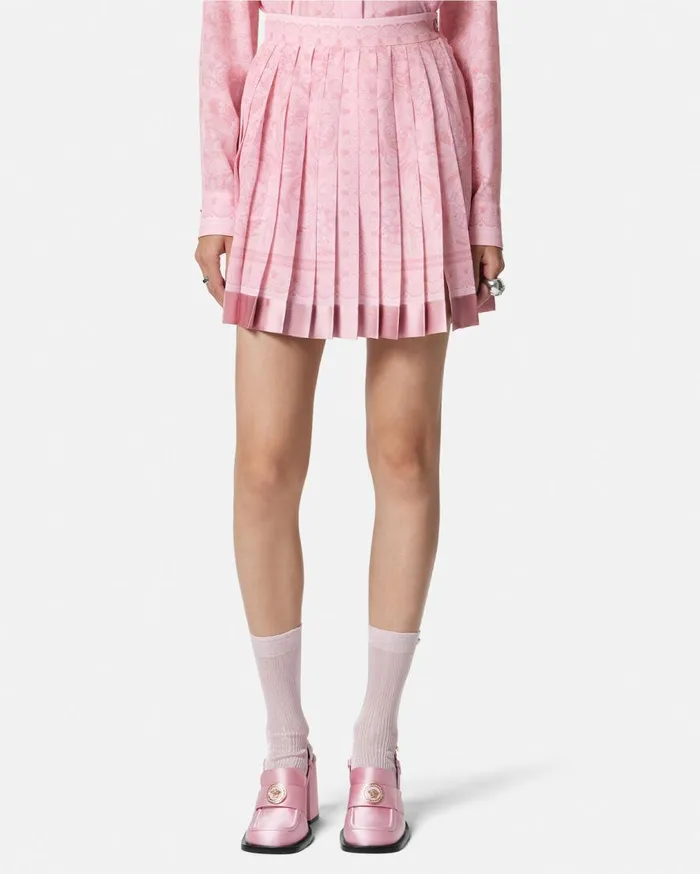 Versace Skirts Barocco Pleated Mini Skirt Pinkprint 8211 Women Versace Skirts Barocco Pleated Mini Skirt Pinkprint 8211 Women