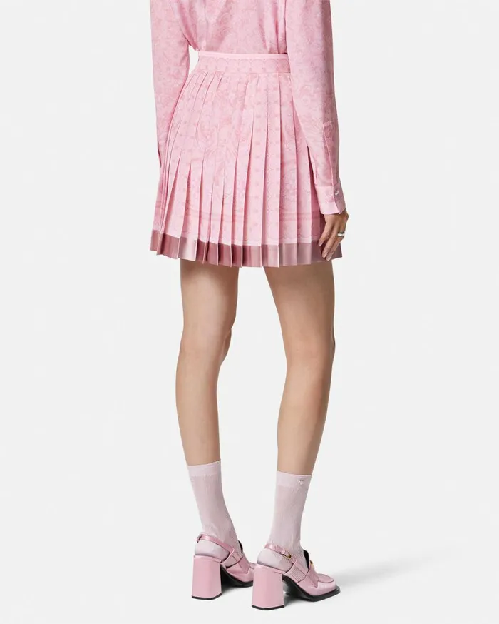 Versace Skirts Barocco Pleated Mini Skirt Pinkprint 8211 Women Versace Skirts Barocco Pleated Mini Skirt Pinkprint 8211 Women