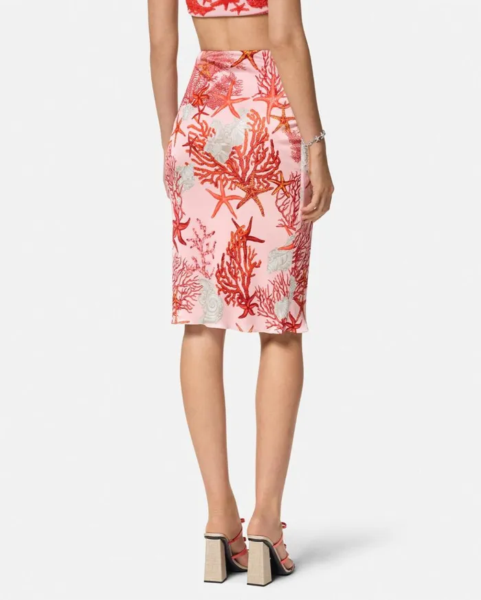 Versace Skirts Barocco Sea Gathered Midi Skirt Pinkprint 8211 Women Versace Skirts Barocco Sea Gathered Midi Skirt Pinkprint 8211 Women