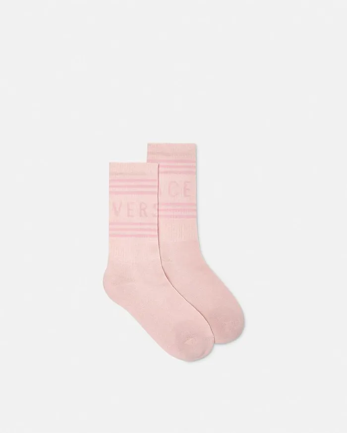 Versace Socks 90s Vintage Logo Socks Pink 8211 Women
